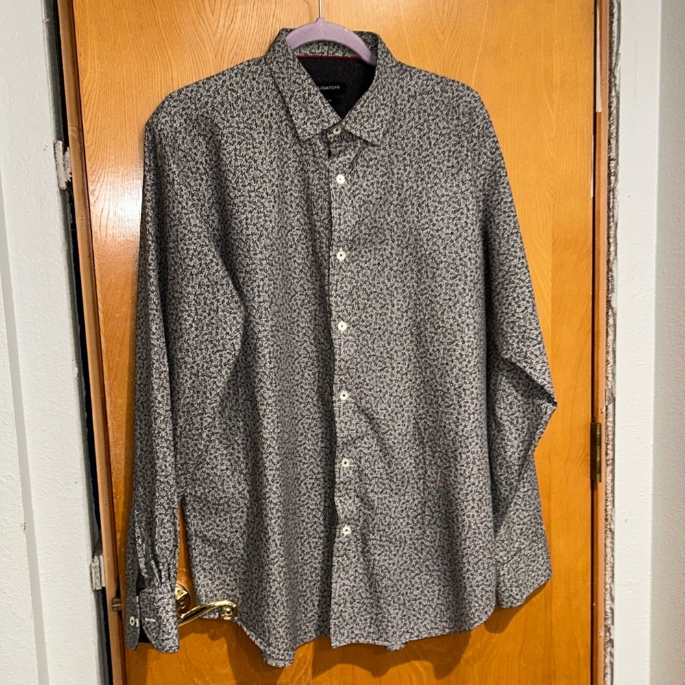 black flower print bugatchi formal shirt